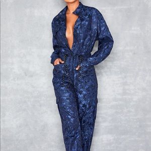 Cobalt blue camouflage jumper